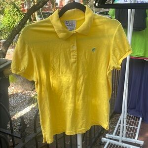 Columbia Yellow Lilly Pulitzer Polo Shirt with Palm Tree Accent